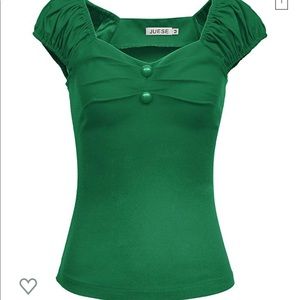 Retro rock-a-billy green fitted shirt